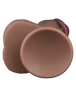 LoveToy - Dildo - Dubbellaagse Siliconen Dildo XXL - Lengte 28 cm - Diameter 7.4 cm - Bruin