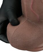 LoveToy - Dildo - Dubbellaagse Siliconen Dildo XXL - Lengte 31 cm - Diameter 7.6 cm - Bruin
