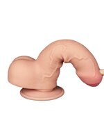 LoveToy - Dildo - Glijdende huid Dildo - Dubbellaagse Dildo - Lengte 18.3 cm - Diameter 3.5 cm - Lichte Huidskleur