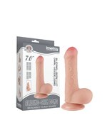 LoveToy - Dildo - Glijdende huid Dildo - Dubbellaagse Dildo - Lengte 18.3 cm - Diameter 3.5 cm - Lichte Huidskleur