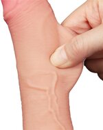 LoveToy - Dildo - Glijdende Huid Dildo - Dubbellaags Dildo - Lengte 19.5 cm - Diameter 3.5 cm - Lichte huidskleur