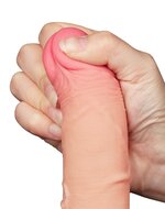 LoveToy - Dildo - Glijdende Huid Dildo - Dubbellaags Dildo - Lengte 19.5 cm - Diameter 3.5 cm - Lichte huidskleur
