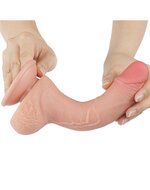 LoveToy - Dildo - Glijdende Huid Dildo - Dubbellaags Dildo - Lengte 19.5 cm - Diameter 3.5 cm - Lichte huidskleur
