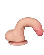LoveToy - Dildo - Glijdende Huid Dildo - Dubbellaags Dildo - Lengte 19.5 cm - Diameter 3.5 cm - Lichte huidskleur