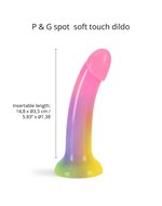 Love to Love - Dildoll Stargazer - Kleurrijke Dildo's van 100% Siliconen - Gebogen Vorm - Vaginaal en Anaal Gebruik - Met Zuignap - Handsfree Plezier - Met Waterbasis Glijmiddel - Makkelijk Schoon te Maken