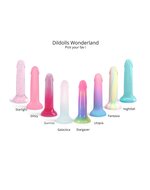 Love to Love - Dildoll Daydream - Kleurrijke Dildo's van 100% Siliconen - Gebogen Vorm - Vaginaal en Anaal Gebruik - Met Zuignap - Handsfree Plezier - Met Waterbasis Glijmiddel - Makkelijk Schoon te Maken
