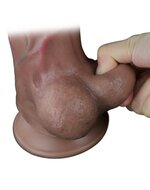 LoveToy - Dubbellaagse Siliconen Dildo - Lengte 29.5 cm - Diameter 5.5 cm - Bruin