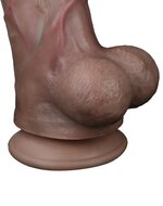 LoveToy - Dubbellaagse Siliconen Dildo - Lengte 29.5 cm - Diameter 5.5 cm - Bruin