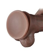 LoveToy - Dubbellaagse Siliconen Dildo - Lengte 29.5 cm - Diameter 5.5 cm - Bruin
