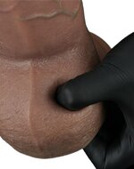 LoveToy - Dildo - Dubbellaagse Siliconen Dildo XXL - Lengte 24.6 cm - Diameter 7 cm - Bruin