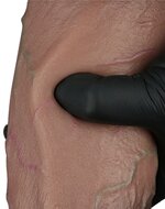 LoveToy - Dildo - Dubbellaagse Siliconen Dildo XXL - Lengte 24.6 cm - Diameter 7 cm - Bruin