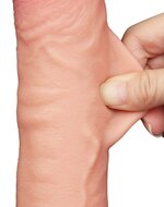 LoveToy - Dubbellaags Dildo - Glijdende Huid Dildo - Lengte 24 cm - Diameter diameter  4.3 cm - Lichte Huidskleur
