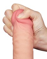 LoveToy - Dubbellaags Dildo - Glijdende Huid Dildo - Lengte 24 cm - Diameter diameter  4.3 cm - Lichte Huidskleur