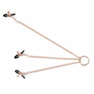 Kiotos - Rosé Gouden Tepelklemmen met Clitoris Klem - Elegant en Intens