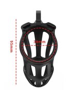Rimba - P-Cage PC02 - Kunststof Kuisheidskooi - Peniskooi - Chastity - Zwart - Medium