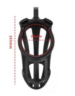 Rimba - P-Cage PC02 - Kunststof Kuisheidskooi - Peniskooi - Chastity - Zwart - Large