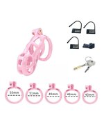 Rimba - P-Cage PC01 - Kunststof Kuisheidskooi - Peniskooi - Chastity - Roze - Medium