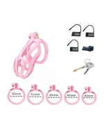 Rimba - P-Cage PC02 - Kunststof Kuisheidskooi - Peniskooi - Chastity - Roze - Medium