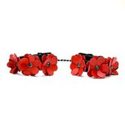 Liebe Seele - Flower Rhythm - Handboeien met Bloemen uit Leer - Exclusief en uniek ontwerp uit Japan - Rood/Zwart