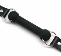 Liebe Seele - Bit Gag met Siliconen Bal en Leren Riemen - Met Gouden Ringen