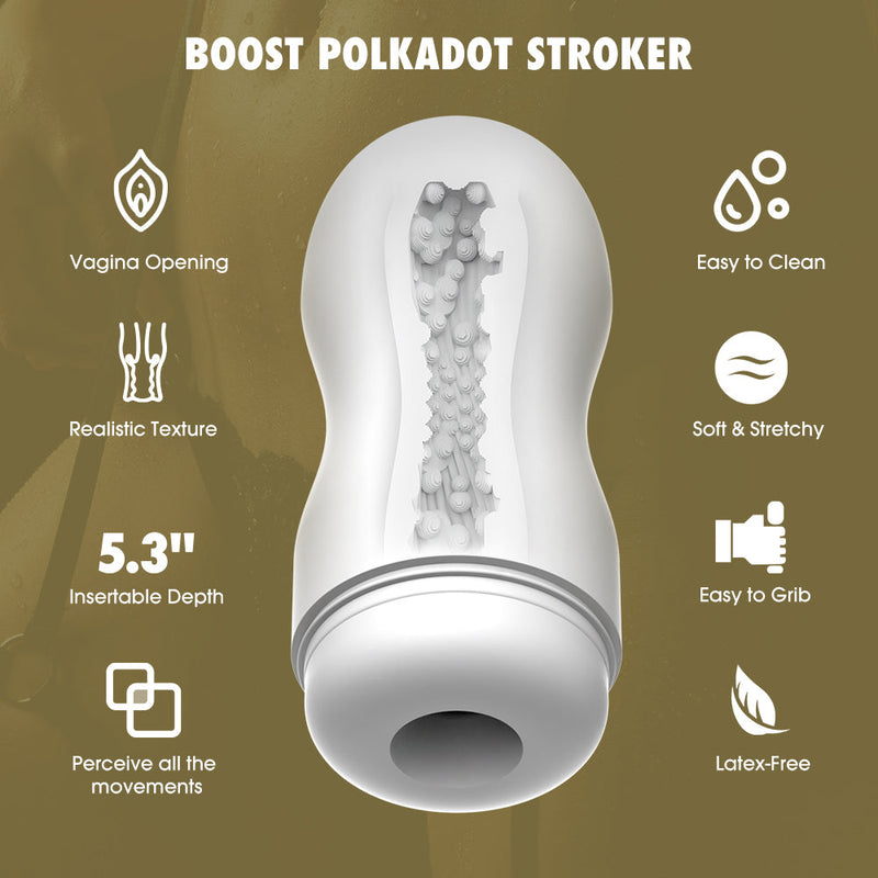 Chisa - Boost Polkadot - Stroker Masturbator - Wit-Erotiekvoordeel.nl