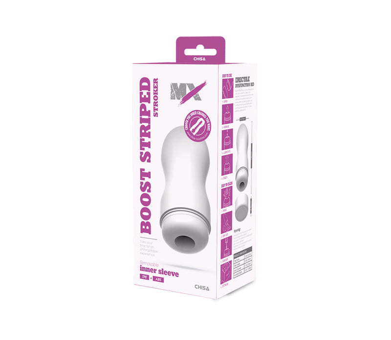 Chisa - Boost Striped - Stroker Masturbator - Wit-Erotiekvoordeel.nl