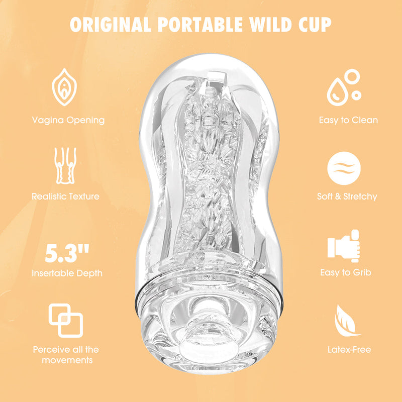 Chisa - Original Portable Wild Cup - Cup Masturbator - Transparant-Erotiekvoordeel.nl