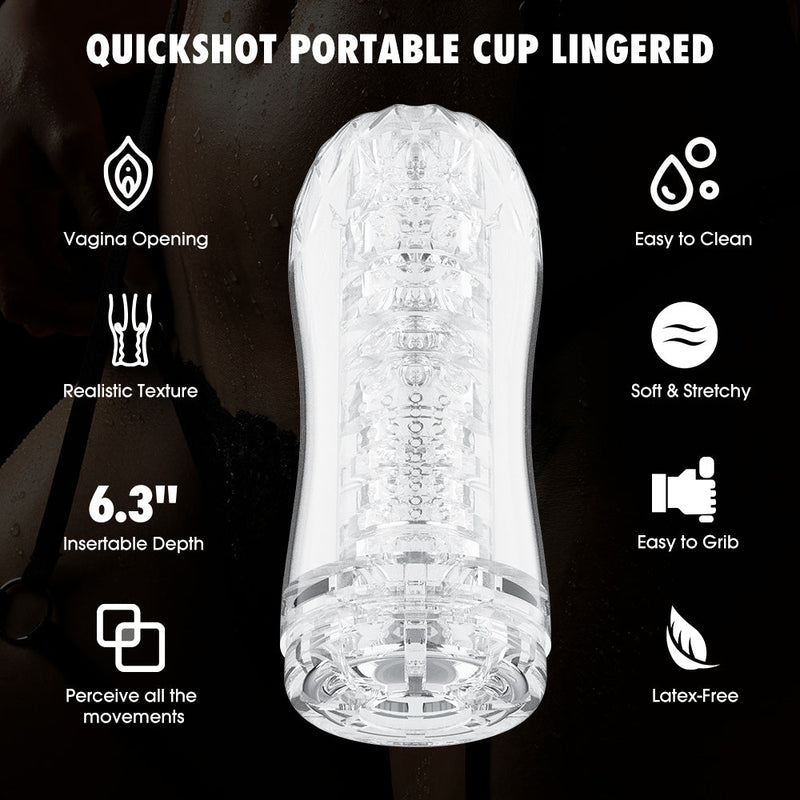 Chisa - Quickshot Portable Cup - Lingered - Cup Masturbator - Transparant-Erotiekvoordeel.nl