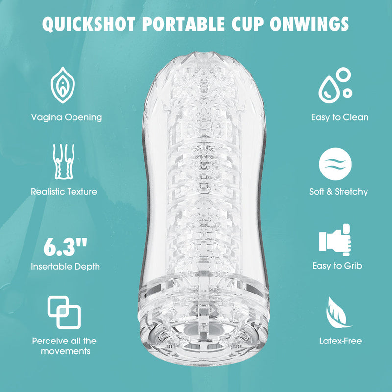 Chisa - Quickshot Portable Cup - Onwings - Cup Masturbator - Transparant-Erotiekvoordeel.nl