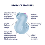 Satisfyer - Sea Pony - Luchtdruk Vibrator - Blauw