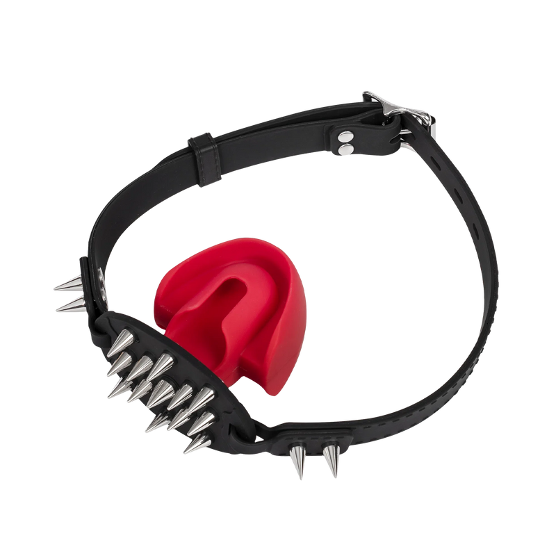 Rimba - Mondknevel met Bit en Studs — Zwart/Rood