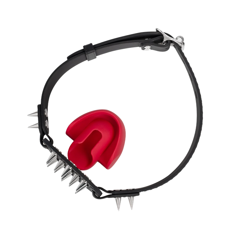 Rimba - Mondknevel met Bit en Studs — Zwart/Rood