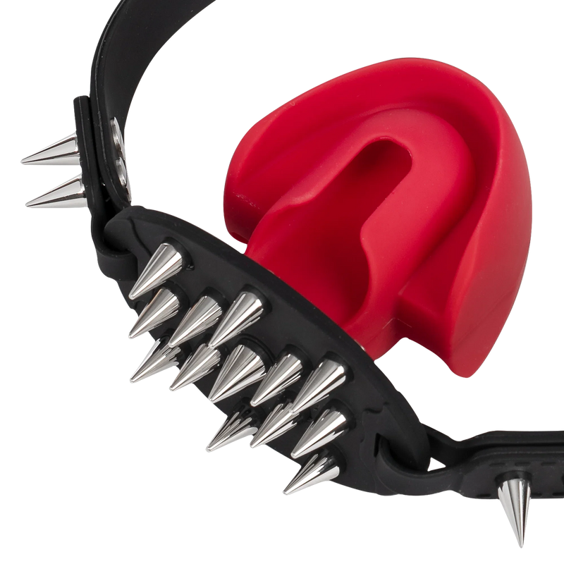 Rimba - Mondknevel met Bit en Studs — Zwart/Rood