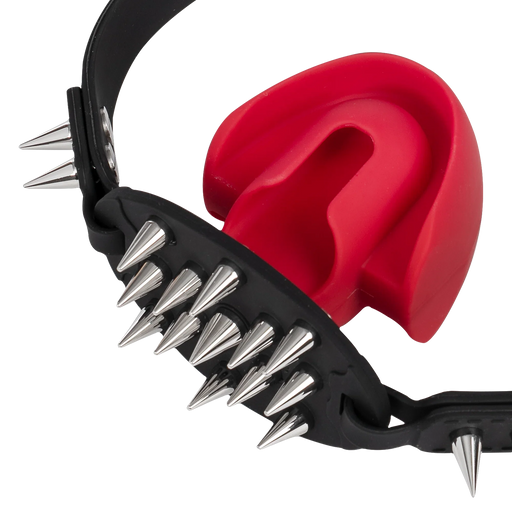 Rimba - Mondknevel met Bit en Studs — Zwart/Rood