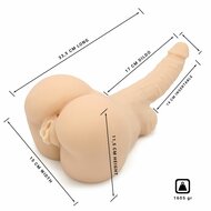 Kiotos - Masturbator & Dildo Pussy - 2-in-1 - lichte huidskleur