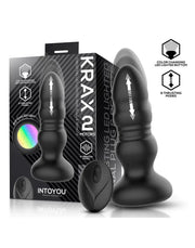 IY - Krax - Buttplug met Vibratie en Stootbeweging - Met LED-licht - Zwart