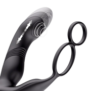 IY - Astex - Stotende & Kloppende Prostaatmassager met Afstandsbediening - Zwart
