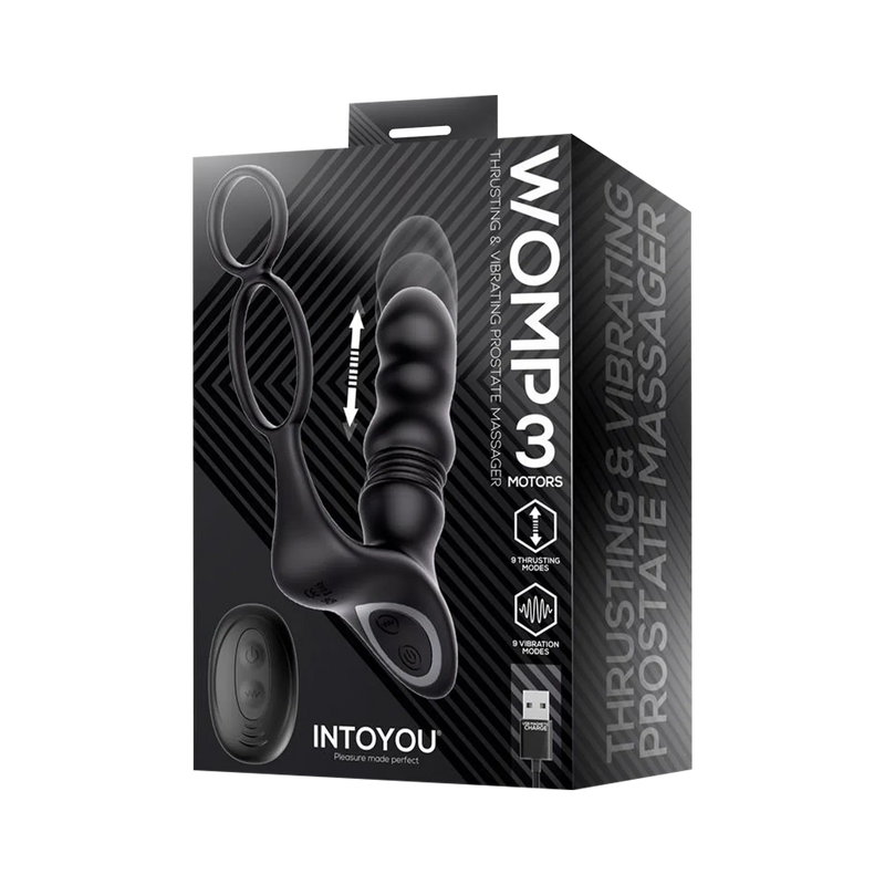 IY - Womp - Stotende en Vibrerende Prostaatmassager met Afstandsbediening - Zwart