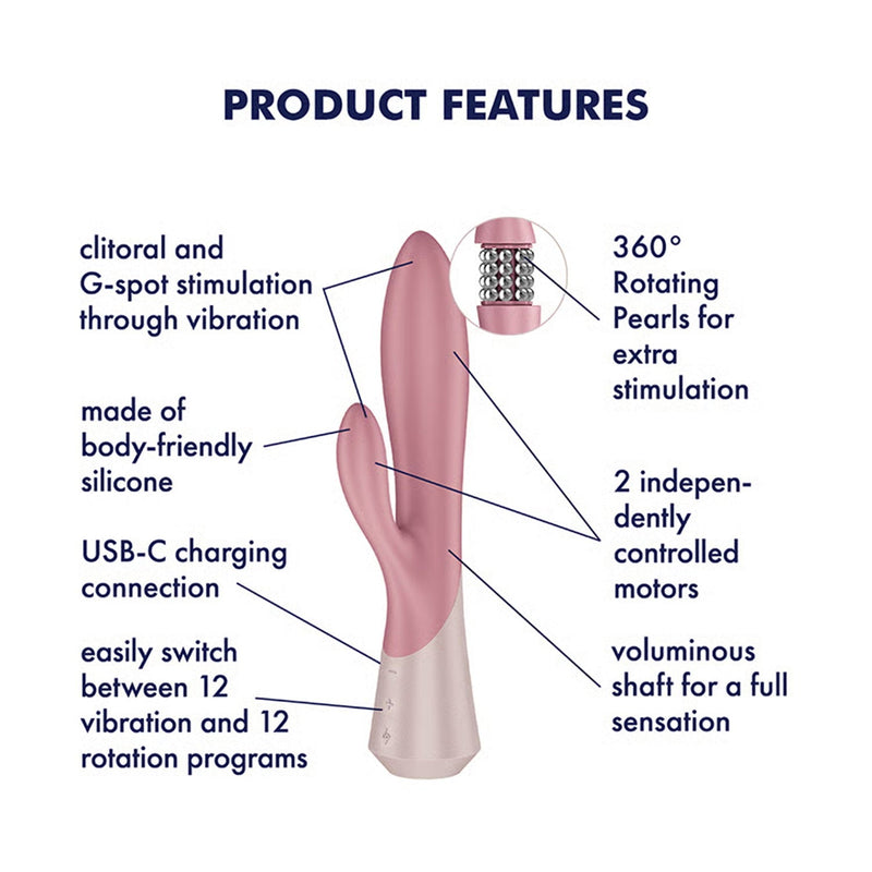 Satisfyer - Pearl Bunny 1 - Roterende Rabbit Vibrator - Dusty Rose