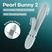 Satisfyer - Pearl Bunny 2 - Roterende Rabbit Vibrator - Grijsgroen
