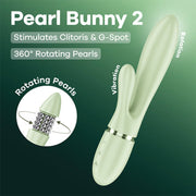 Satisfyer - Pearl Bunny 2 - Roterende Rabbit Vibrator - Lichtgroen