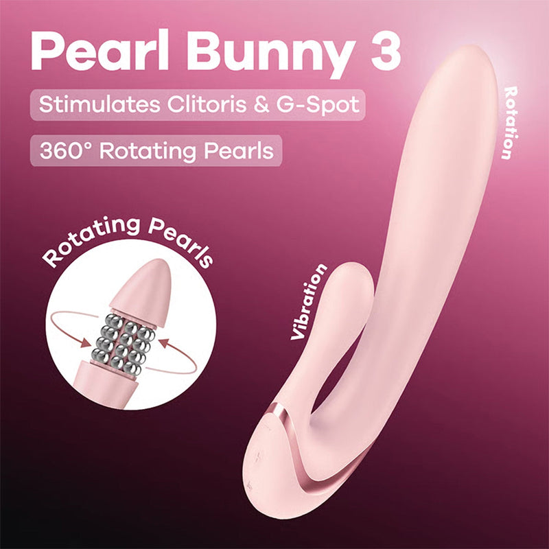 Satisfyer - Pearl Bunny 3 - Roterende Rabbit Vibrator - Roze