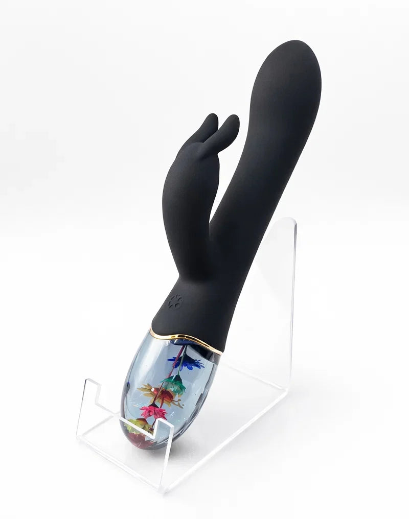 Loviss Flora Garden Rabbit Vibrator – Zwart-Erotiekvoordeel.nl