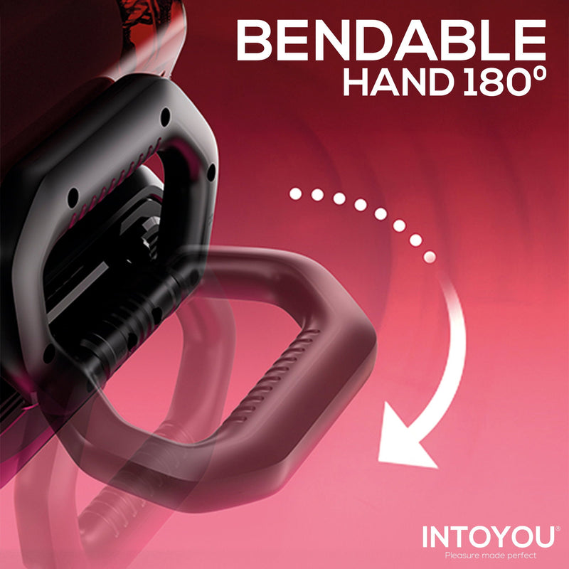 IY - Vexor - 3-in-1 Masturbator - Met Zuig- Stoot- en Vibratiefunctie - Zwart/Rood