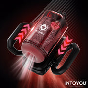 IY - Vexor - 3-in-1 Masturbator - Met Zuig- Stoot- en Vibratiefunctie - Zwart/Rood