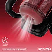 IY - Vexor - 3-in-1 Masturbator - Met Zuig- Stoot- en Vibratiefunctie - Zwart/Rood