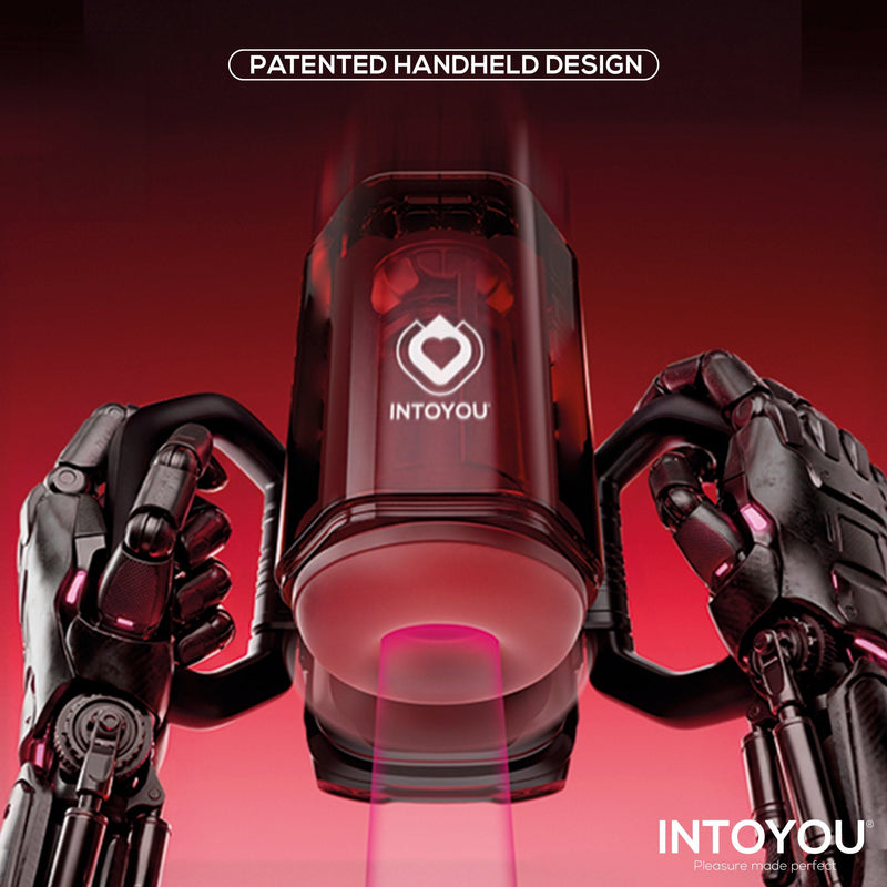 IY - Vexor - 3-in-1 Masturbator - Met Zuig- Stoot- en Vibratiefunctie - Zwart/Rood