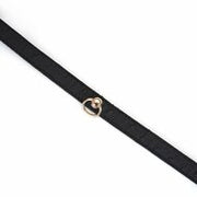 Liebe Seele - Demon's Kiss - Smalle Collar met O-ring - Luxe Mat Zwart Leder en Goud Metalen Hardware