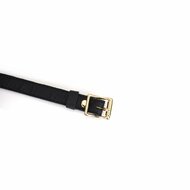 Liebe Seele - Demon's Kiss - Smalle Collar met O-ring - Luxe Mat Zwart Leder en Goud Metalen Hardware