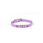 Liebe Seele - Smalle Collar Met Gouden Letters - Sexy - Italiaans Kwaliteitsleder - Lila